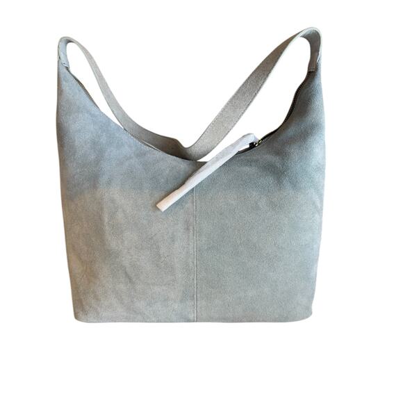 Margot New York Gaby Maxi Hobo Bag Suede Blue - Picture 5 of 7